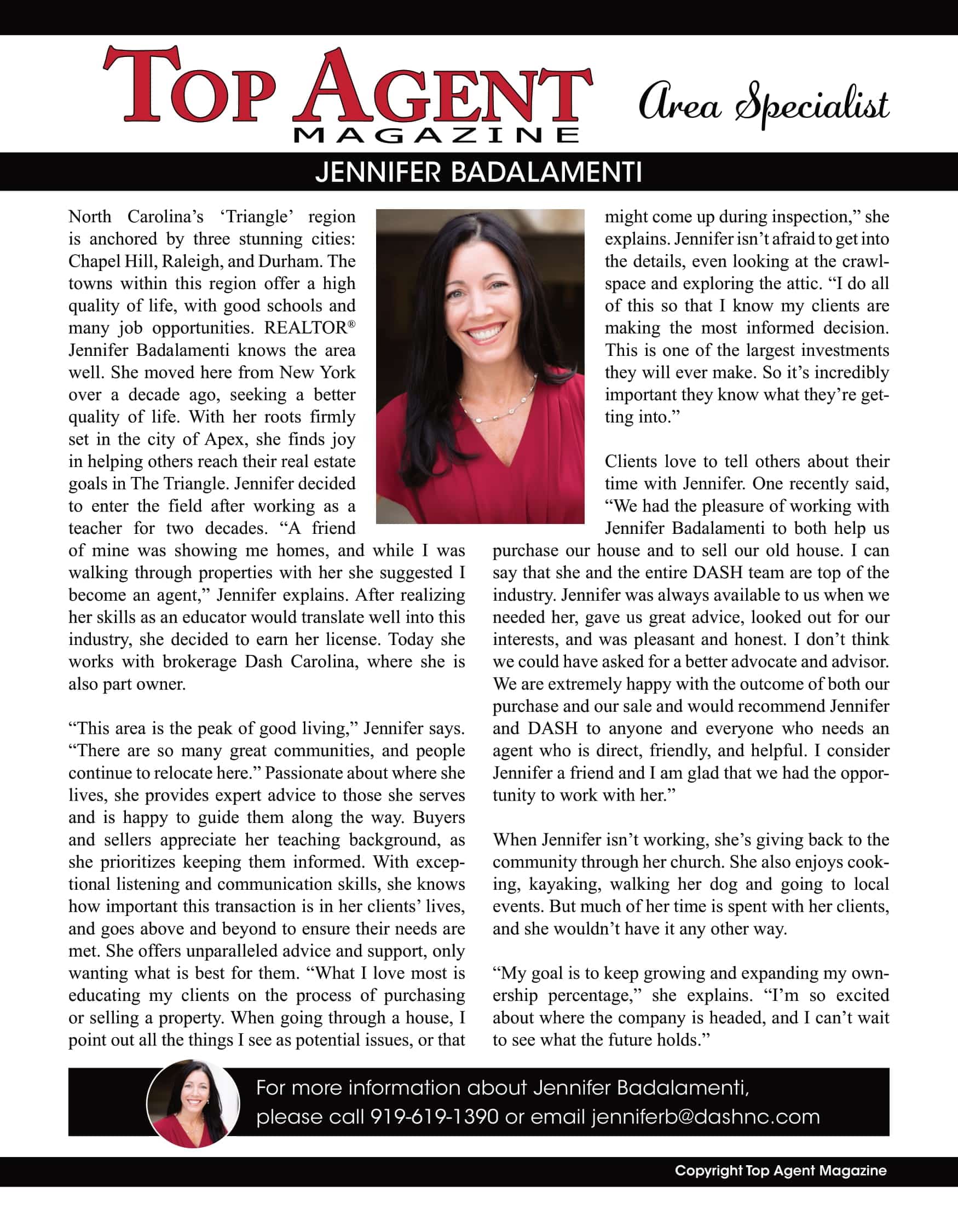 jennifer badalamenti top agent